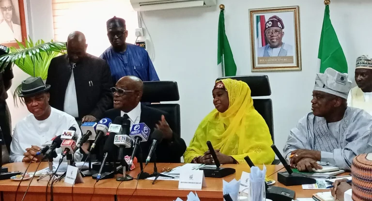 FCT: We Will Restore Abuja Master Plan, Demolish Illegal Structures – Wike From L-R: Minister of the Federal Capital Territory, Mr Nyesom Wike (2nd); Minister of State, FCT, Dr Mariya Mahmoud; Permanent Secretary, Federal Capital Territory Administration, Mr Adesola Olusade, during a press conference by the FCT minister in Abuja on Monday