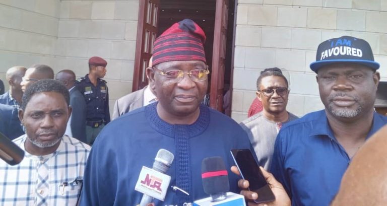 Sam Ode at a press briefing