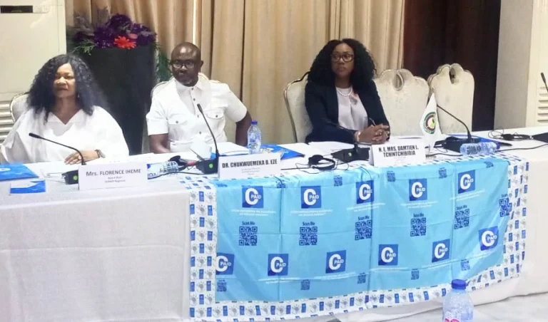 Stakeholders at the launch of the project, “Mobile Application on Citizens Participation for Accountable and Inclusive Democracy [C-PAID] in West Africa”.