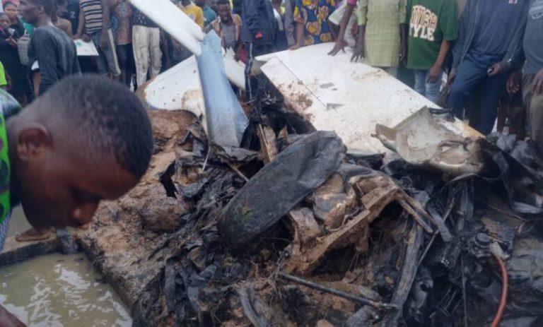 Helicopter crash in Ikeja, Lagos.