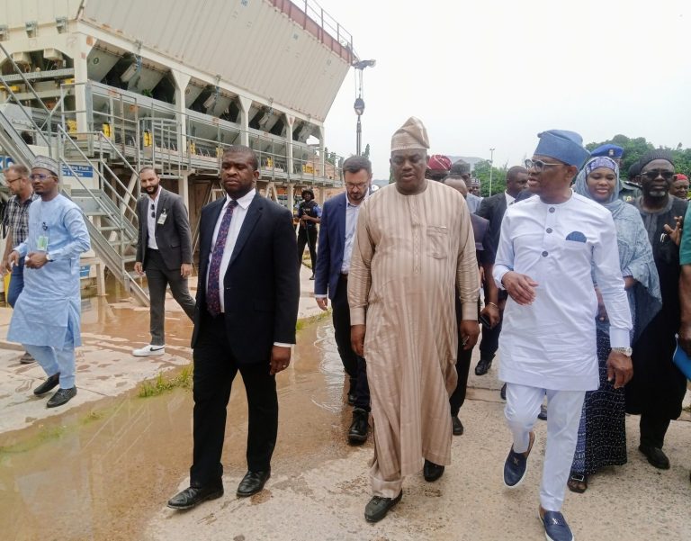 The Minister of the Federal Capital Territory, Mr Nyesom Wike and other top management of the Federal Capital Territory Administration during a visit to abandoned project sites in Abuja on Thursday.