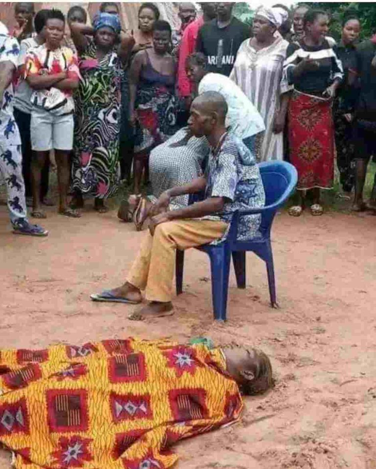 Picture of the suspect and the corpse of his wife circulating in the social media in Benue.