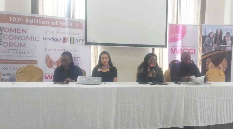 Women Economic Forum To Hold In Nigeria December – WEF President Dignitaries during the media briefing for the 107th edition of the Women Economic Forum in Lagos, on Thursday.
