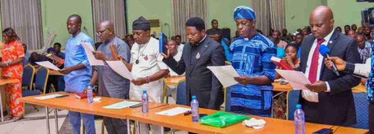 Caretaker committee chairmen being sworn in
