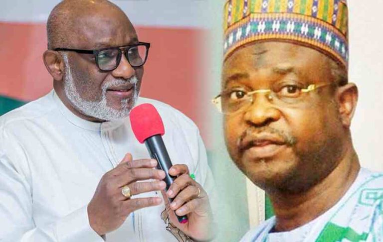 The late Akeredolu, left, and Na’Abba, right.