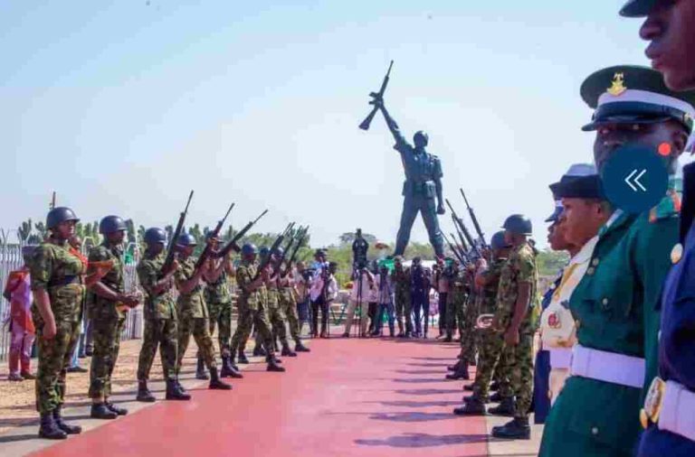 21-gun-salute by military personnel in Makurdi, January 15, 2024.