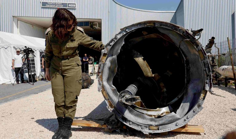 Israel's military displays what they say is an Iranian ballistic missile