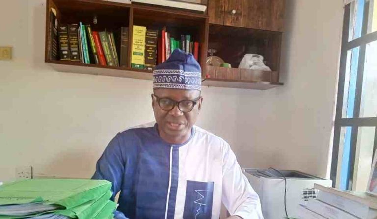 Prof. Qurisstuberg Amua, the BSUAA interim national president, briefing journalists in Makurdi on Monday.