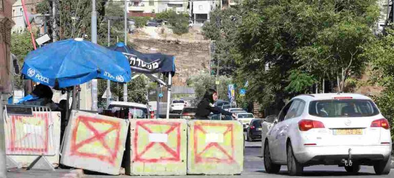 Abu KhalafIsraeli police at the entrance of Sheikh Jarrah neighborhood, in Jerusalem. Photo credit- UNRWA-Kazem