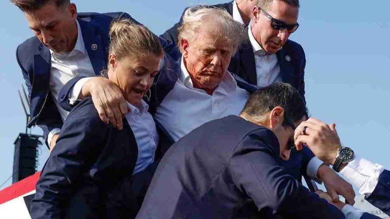 Tracking Assassin’s Movements Leading Up To His Attack On Trump Former President Donald Trump is rushed offstage by U.S. Secret Service agents after being grazed by a bullet during a rally in Butler, Pennsylvania. Anna Moneymaker-Getty Images