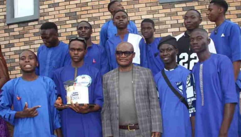 Member representing GwerEast/Gwer West at the House of Representatives, Hon. Asema Achado (middle) with some of the graduating students.
