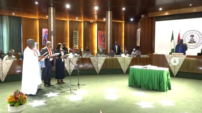 Tinubu Swears In 8 New Permanent Secretaries Tinubu swearing in new perm secs
