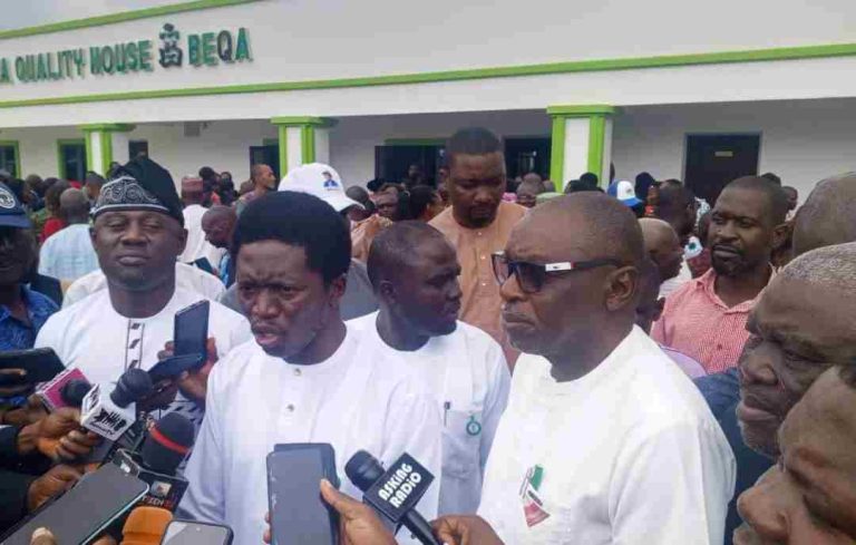 Media briefing at the end of the stakeholders meeting.