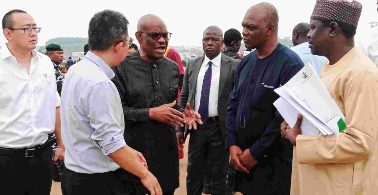Wike on road inspection.