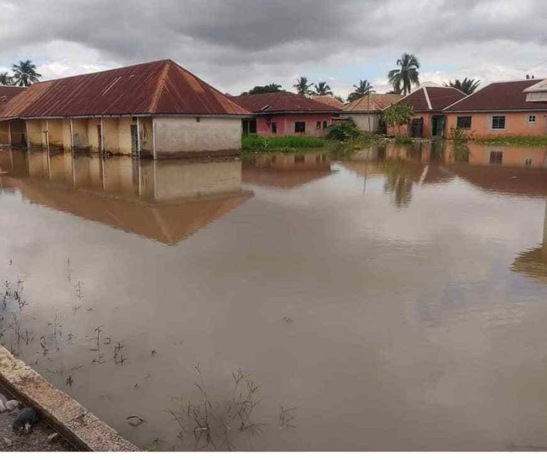 Houses submerged during 2022 flood in Makurdi.