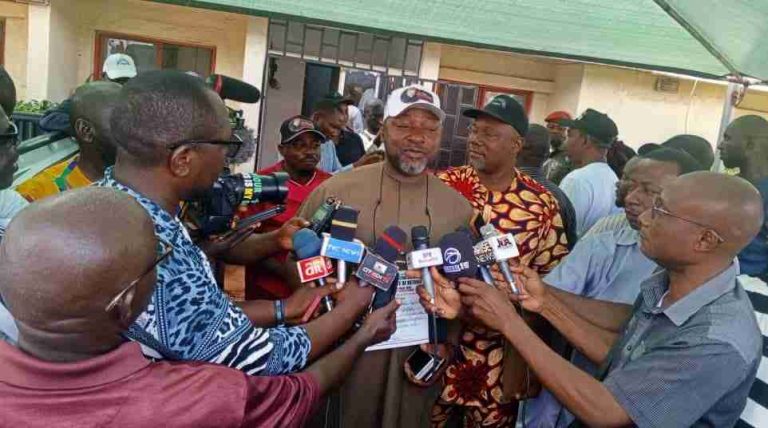UPDATE: Benue LG Chairmen-Elect Get Certificates Of Return Hon. Maxwell Ogiri, chairman-elect of Otukpo LGA interacting with journalists at BSIEC headquarters, Makurdi on Sunday shortly after he received his certificate of return.