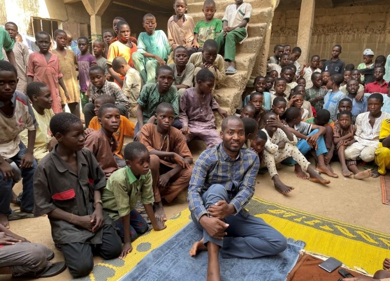 Dr Nuraddeen Nuhu at a Tsangaya School in Kano, January 2023.