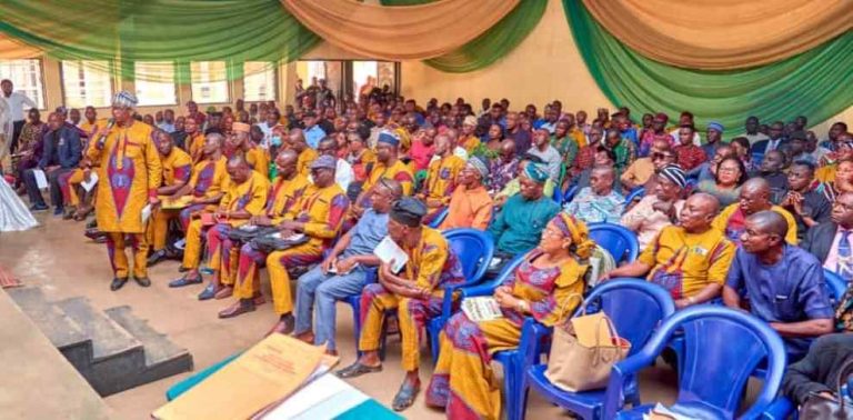 Principals during the meeting with Governor Alia at Govt College, Makurdi, Monday.