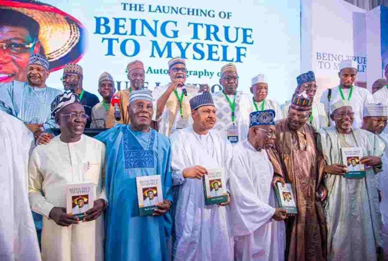 Lamido Urges Tinubu To Settle N45bn Debt Owed Abiola Group photo of personalities in the book launch