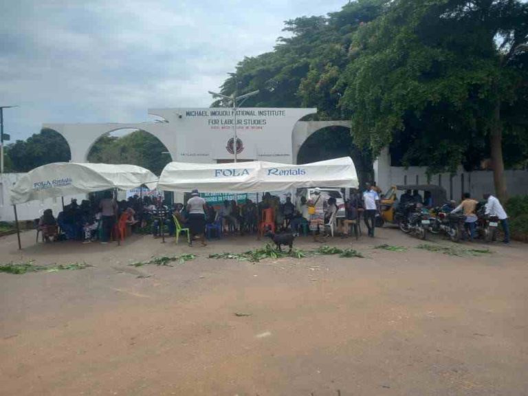 Protesting Workers Lock Down MINILS For 2nd Day Over Aremu’s Reappointment As DG MINILS Day 2a