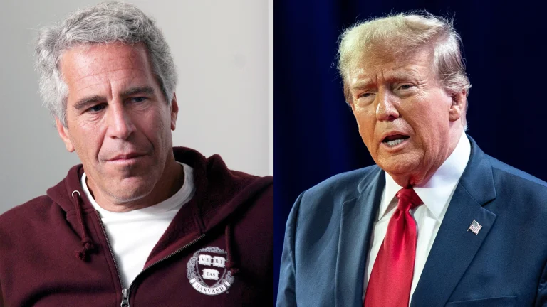 File photos of Trump and Epstein.