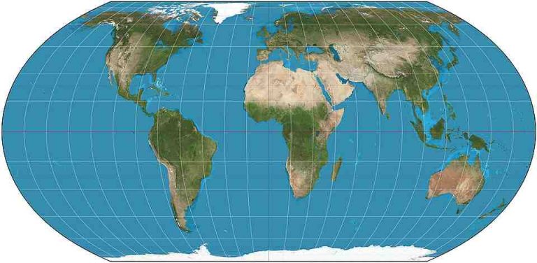Equal Earth projection map of the world