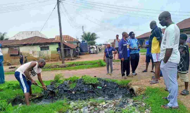 The cleanup in Wadata during the sensitisation on Saturday.