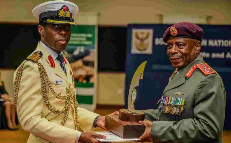 Nigerian Naval Officer Emerges Best Student At South African Defence College Nigerian Naval officer wins best student award in SA
