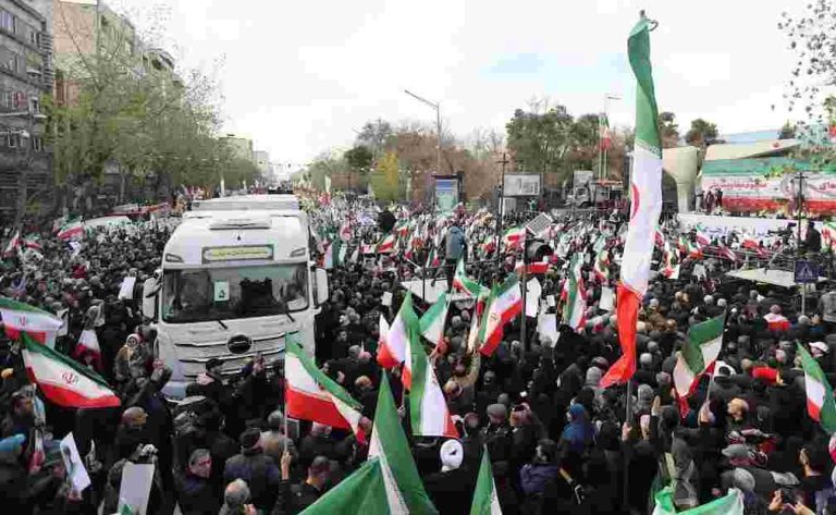 People attend the funeral of the security forces who were killed in the protests