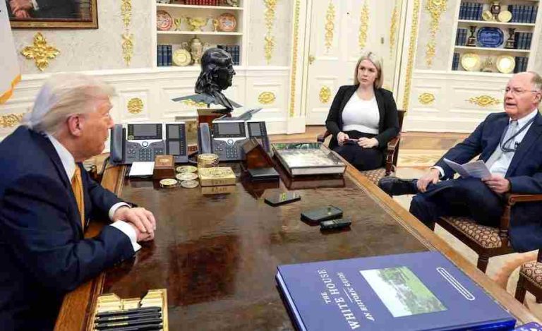 Trump Questions Support For Son Of Iran’s Last Shah Inside Country U.S. President Donald Trump is interviewed by Reuters White House correspondent Steve Holland