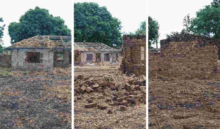Abandoned buildings in violence-hit Tse Joor Village of Guma LGA