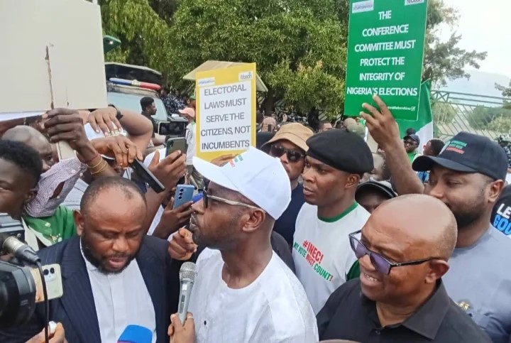 Obi Joins Mass Protest At NASS, Demands End To Electoral Act Controversy