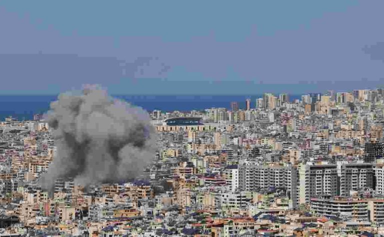 Smoke rises after an Israeli strike on Beirut's southern suburbs, Lebanon, March 11, 2026