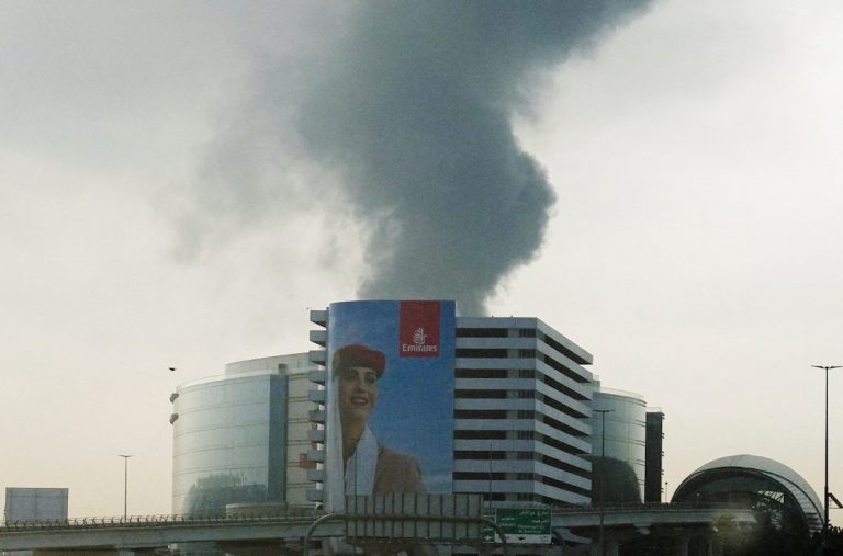 Trump Was Warned Of Likely Iranian Retaliation On Gulf Allies, Sources Say Smoke rising from an area near the Dubai International Airport