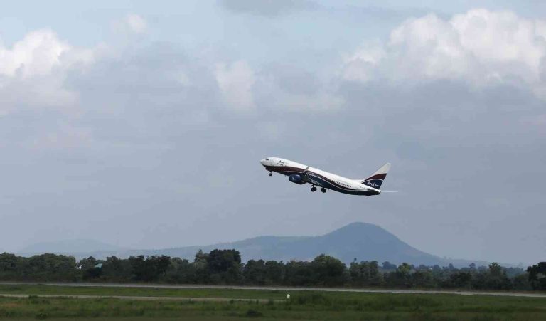 Flight takes off from the domestic wing of the Nnamdi Azikiwe International Airport in Abuja, Nigeria