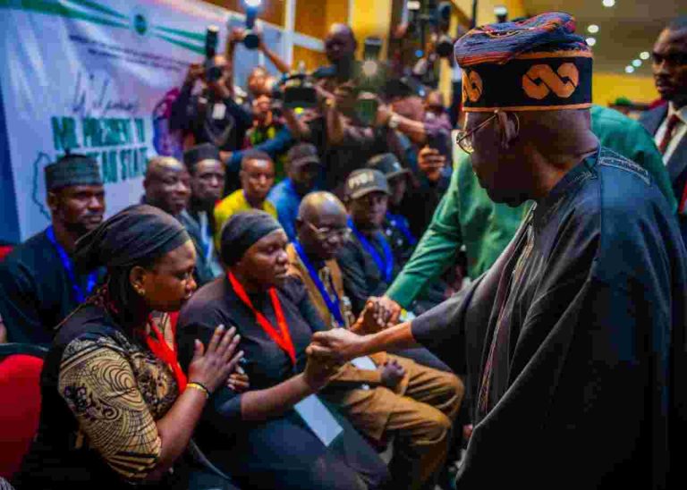 President Bola Tinubu meet families of victims of Palm Sunday attack in Angwan Rukuba, Jos, Plateau State. 1