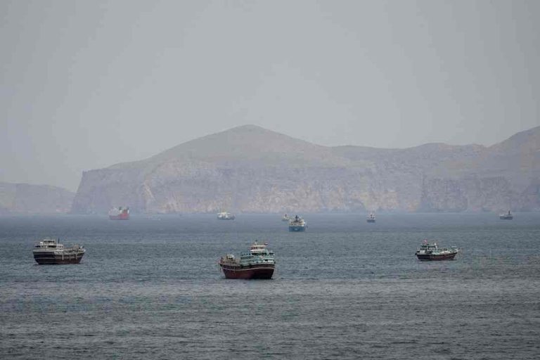 Ships and boats in the Strait of Hormuz, Musandam, Oman, April 22, 2026. REUTERS/Stringer