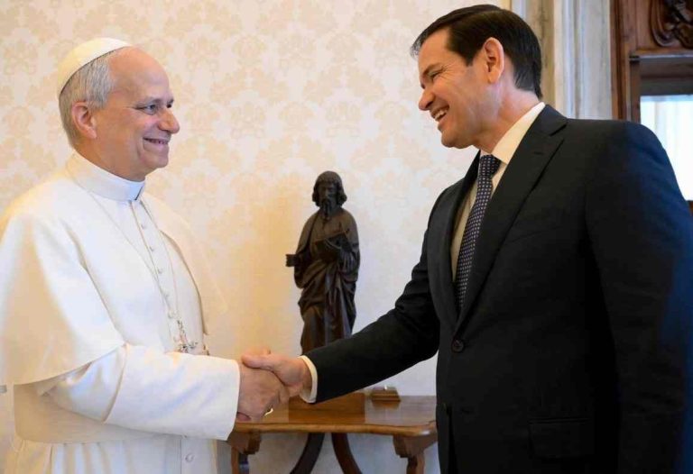 Pope Leo XIV and U.S. Secretary of State Marco Rubio (@Vatican Media)