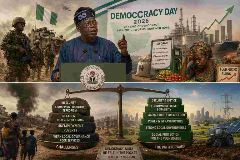 Tinubu’s Democracy Day Defence Of Reforms Faces The Test Of Everyday Realities President Tinubu’s Democracy Day message balances claims of security gains and economic reform against the daily realities of inflation, insecurity, others