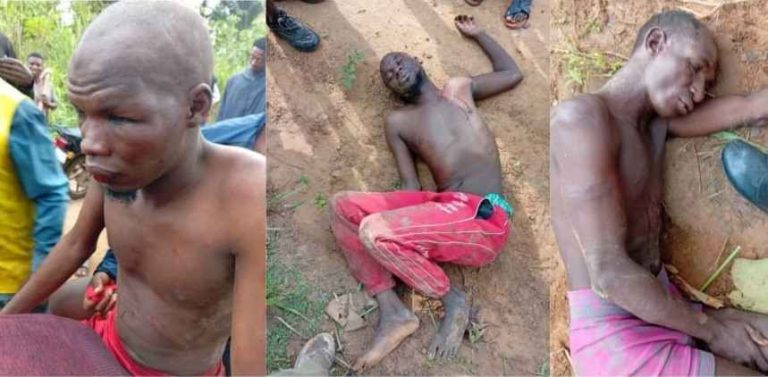 ESN, Youths Foil Kidnap Attempt, Rescue Victims, Arrest Suspects In Benue Community The three suspected kidnappers caught by ESN on Thursday.