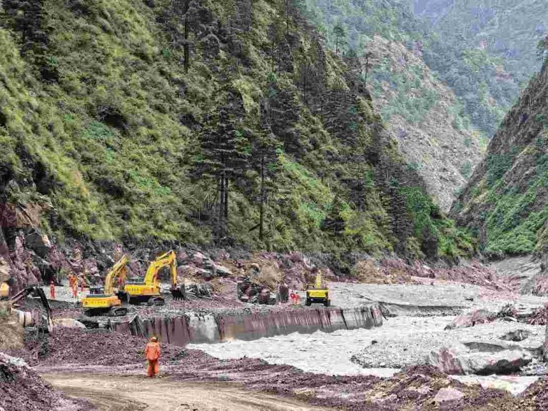 Rescue workers in China