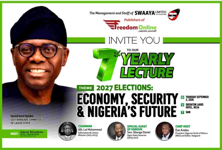 Freedom Online Lecture: Sanwo-Olu, Lai Mohammed, Gbenga Daniel To Discuss 2027 Elections, Insecurity Freedom Online Lecture