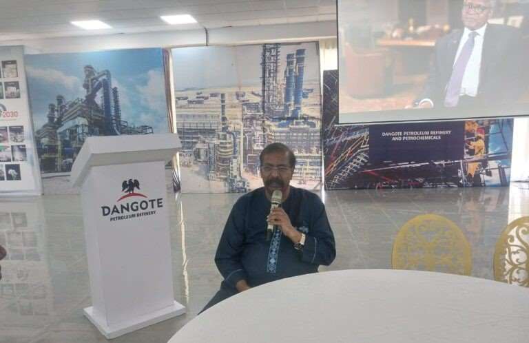 Dangote Refinery To Double Workforce, Target 1.4m Bpd By 2029 The Group Vice President, Oil and Gas and Fertiliser, Dangote Industries Ltd., Mr Devakumar Edwin speaking at the Dangote Petroleum Refinery, Ibeju-Lekki, Lagos.