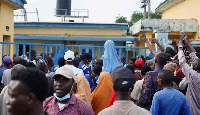 Protests Erupt In Minna As 33 Suspected Illegal Miners Die In NSCDC Custody Family members of illegal mining suspects, who reportedly died while in detention, gather at Minna General Hospital in Minna, Nigeria, on Thursday, September 17. Credit: Ibrahim Ndamitso/Reuters