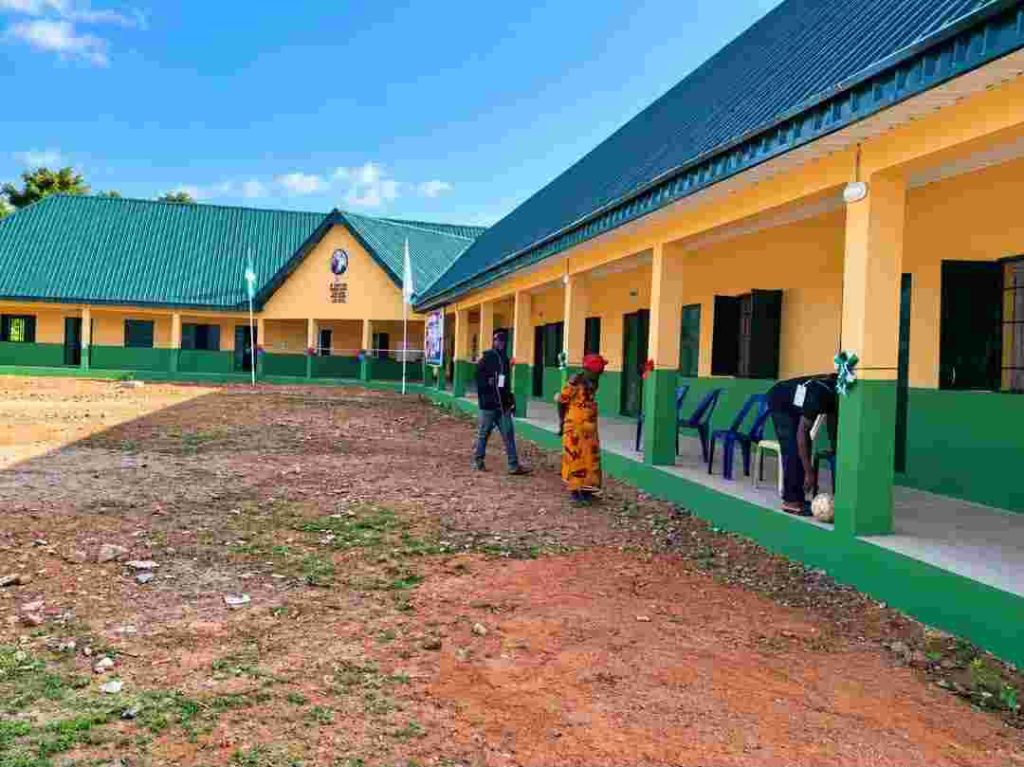 An almost full view of the reconstructed St Joseph's Primary School, Agbangwe.